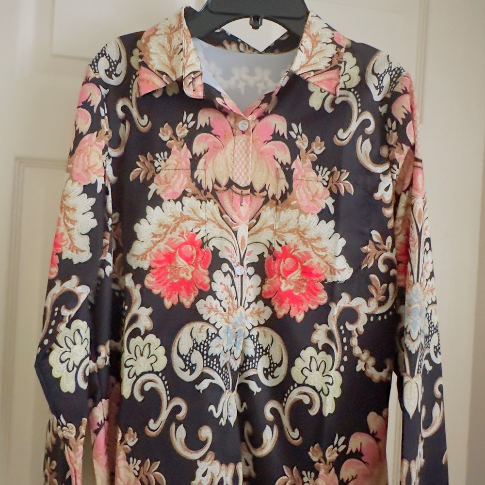 Baroque print buttondown